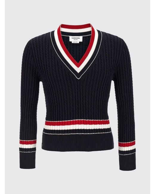 Thom Browne Blue Cotton Sweater for men