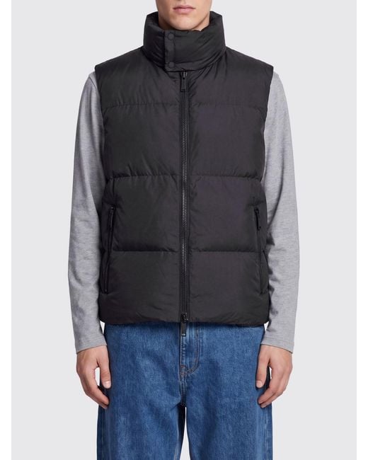 DSquared² Black Slim Fit Padded Nylon Gilet With High Neck And Logo for men