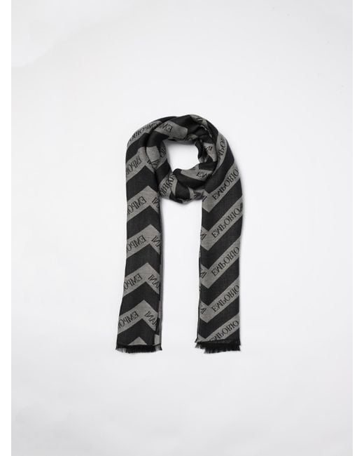 Sciarpa Logata di Emporio Armani in Gray da Uomo
