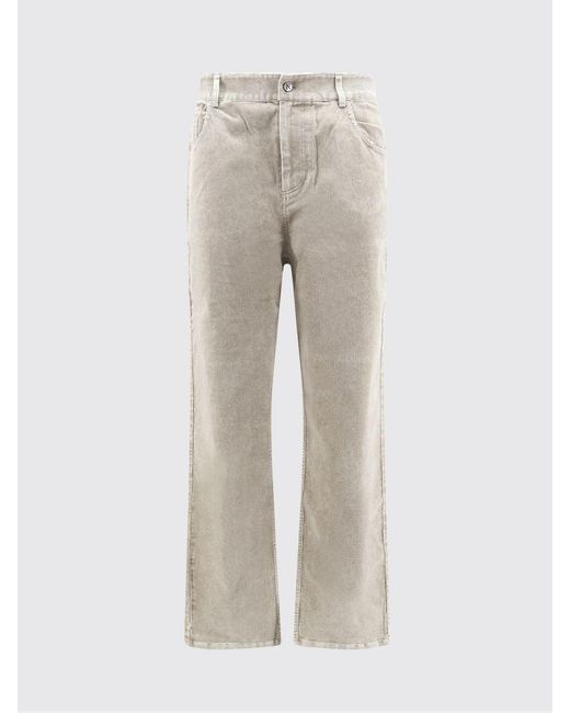 Represent Gray Velvet Wide-Leg Trousers for men