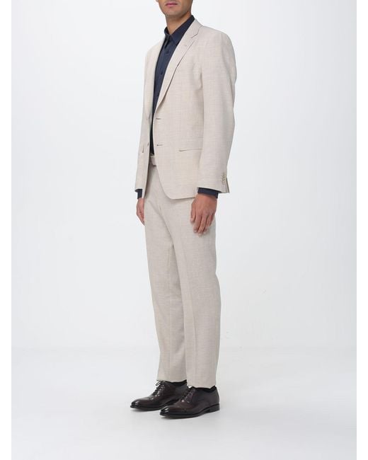Boss White Single Breasted Suit for men