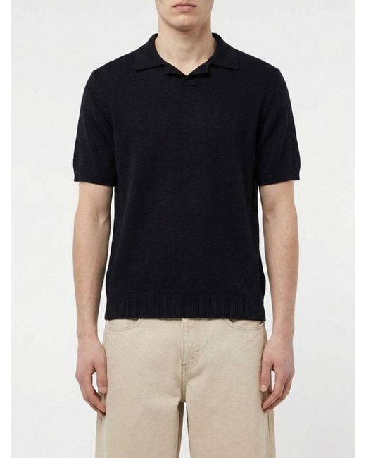 Eleventy Blue Cotton Knit Polo for men