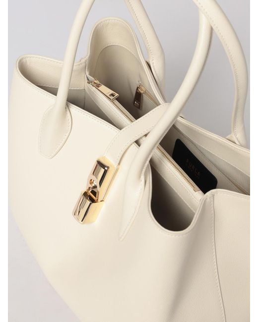 Furla Natural Goccia Grained Leather Bag