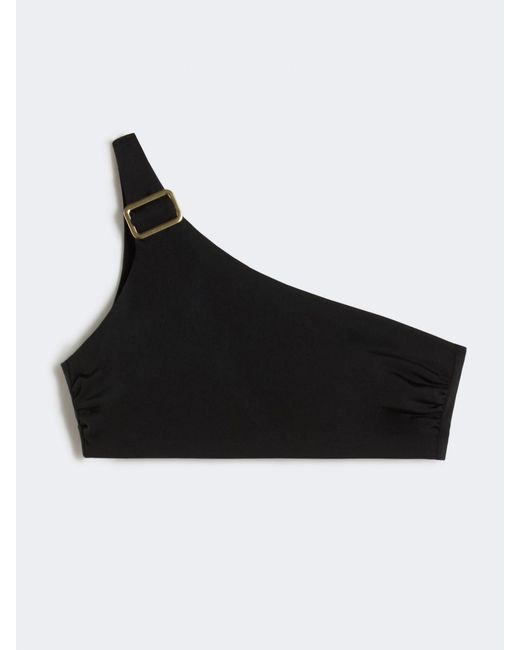 Max Mara Black One-Shoulder Asymmetrical Polyamide Bikini Top