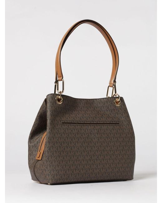 Michael Kors Brown Kensington Coated Cotton Bag With All Over Monogram