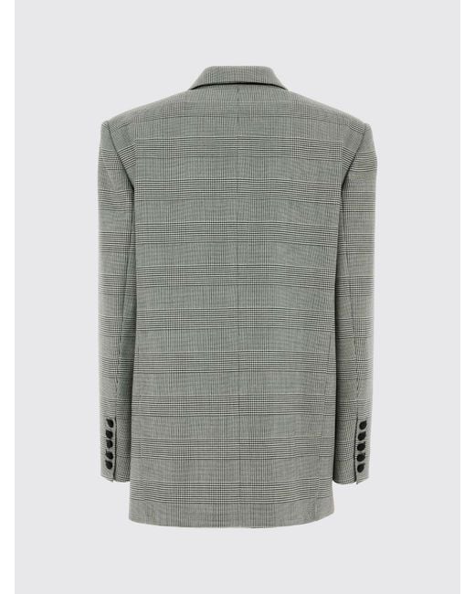 Balmain Gray Virgin Wool Double-Breasted Blazer