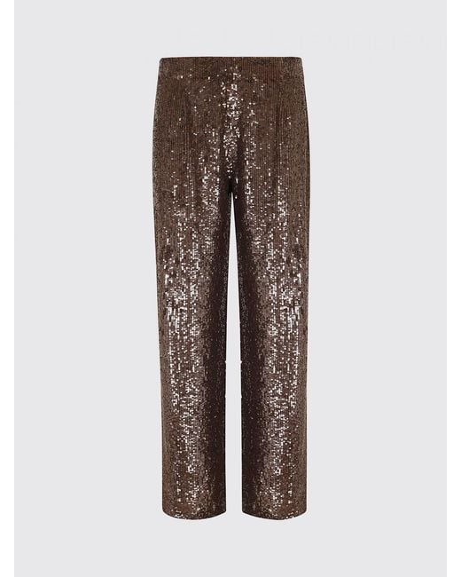 P.A.R.O.S.H. Brown P.A.R.O.S.H. High-Waisted Sequin-Embellished Palazzo Trousers