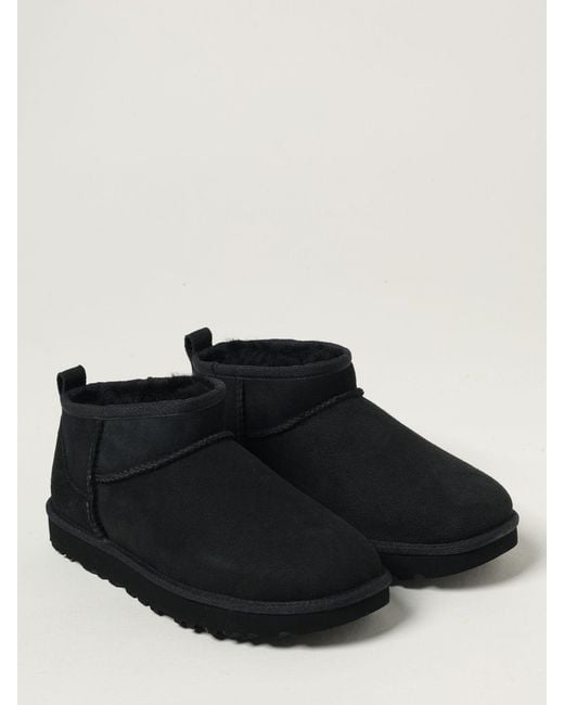 Ugg Black Classic Ultra Mini Suede Ankle Boots