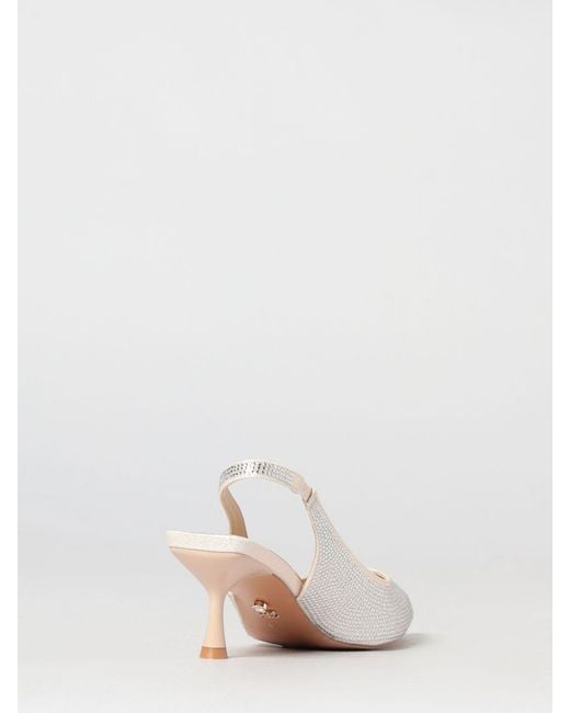 Twentyfourhaitch Natural Phuket Satin Slingbacks With Rhinestones