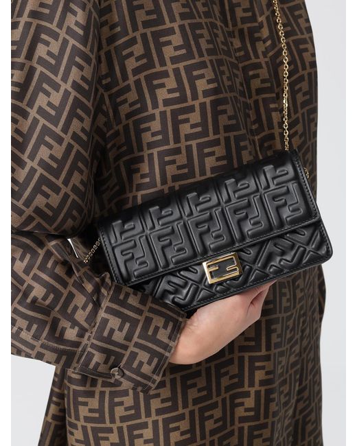 Bolso De Hombro Mujer Fendi de color Black