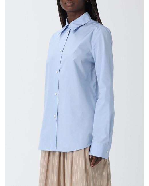 Jil Sander Blue Cotton Casual Shirt
