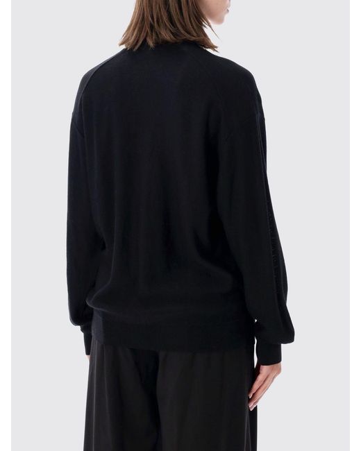 Lemaire Black Relaxed Fit Wool Blend V-Neck Cardigan With Buttons