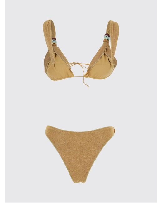 Oseree Natural Lurex Bikini Swimsuit