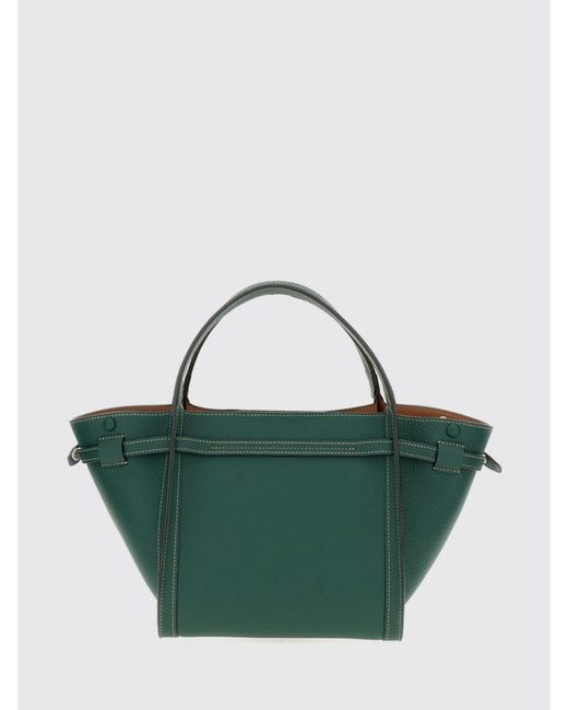 Tod's Green Small Leather Shopping Handbag