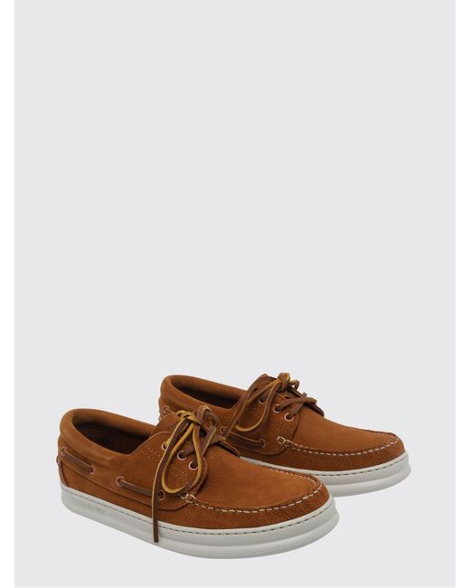Camper Brown Runner Nubuck Boat Loafers for men
