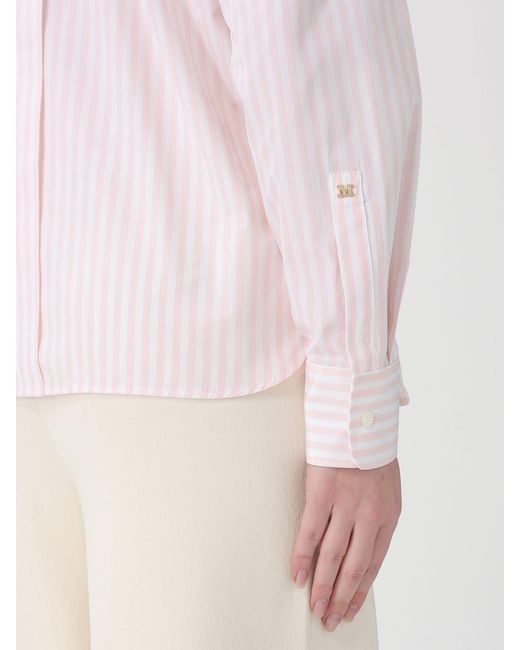 Max Mara Pink Striped Cotton Shirt
