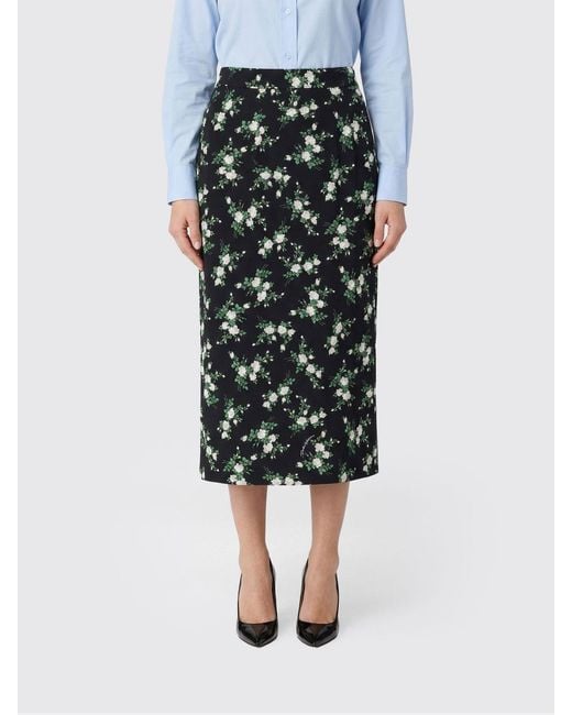 Dolce & Gabbana Black Dolce &Amp Gabbana Floral Silk Skirt