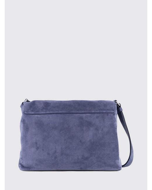 Orciani Purple Suede Shoulder Bag for men