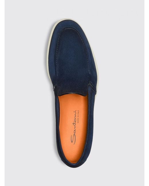 Santoni Blue Malibu Loafers for men