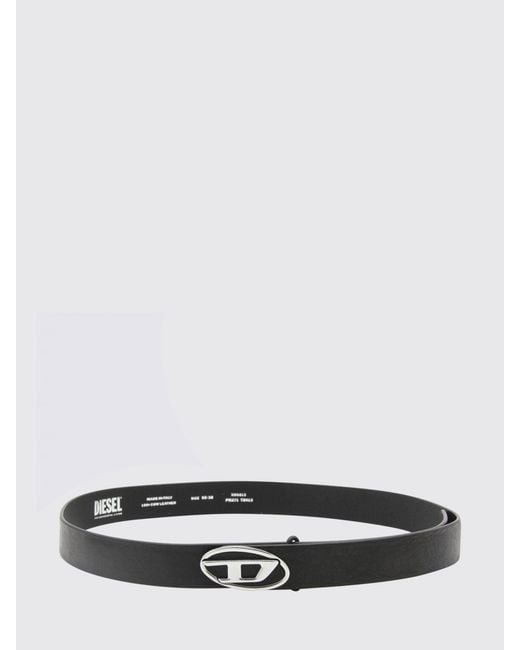 DIESEL White B-1Dr-Layer Leather Belt for men