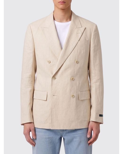 HUGO Natural Double-Breasted Linen Blend Blazer for men