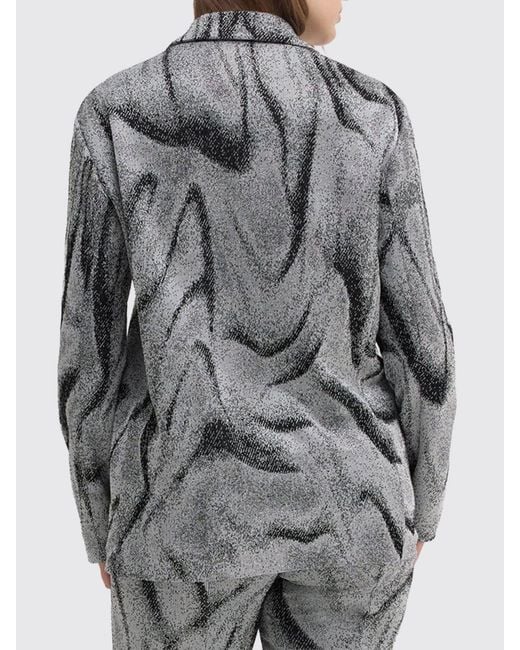 MACCAPANI Gray Double-Breasted Viscose And Organic Cotton Blazer