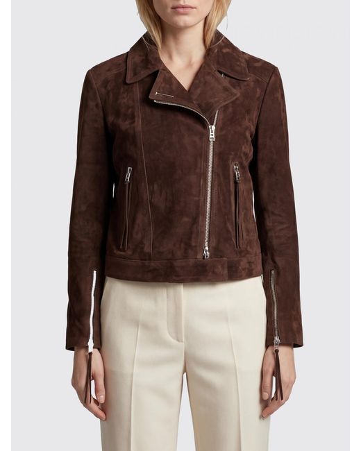 Tom Ford Brown Slim Fit Suede Lambskin Biker Jacket