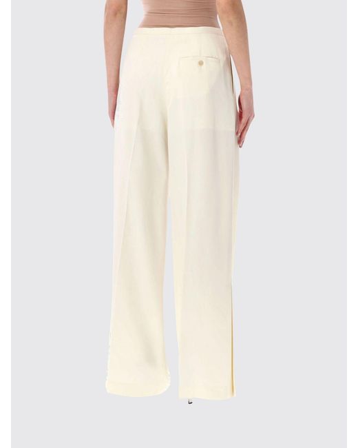 Alberta Ferretti White Crêpe Palazzo Trousers