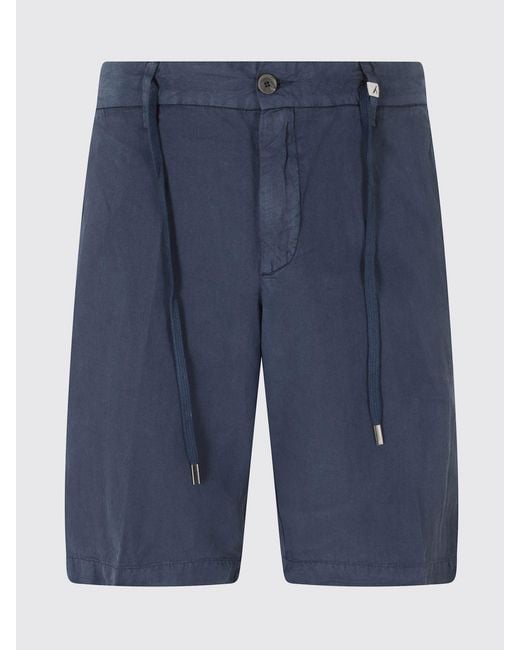 Myths Blue Linen Drawstring Shorts for men