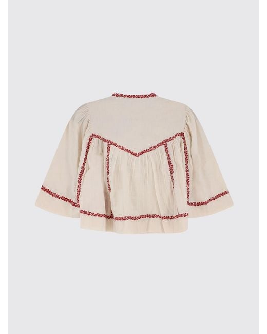 Isabel Marant Natural Juline Embroidered Cotton Blouse