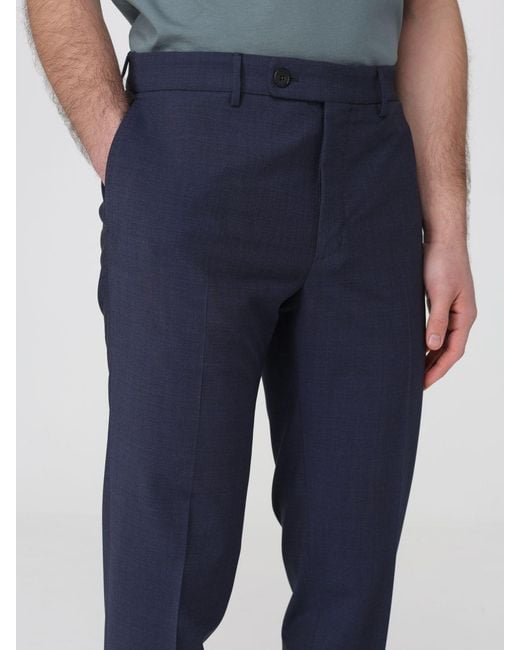 Incotex Blue Virgin Wool Chino Trousers for men