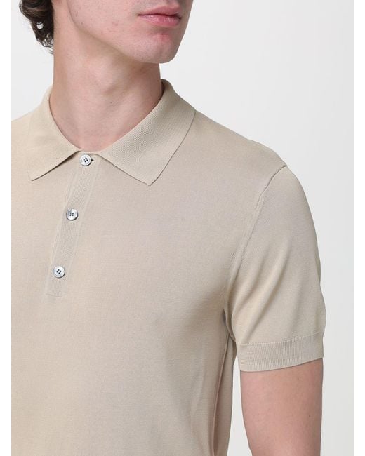 Emporio Armani Natural Knitted Polo Shirt for men