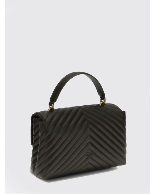 Pinko Black Medium Love Bag Puff Quilted Chevron Nappa
