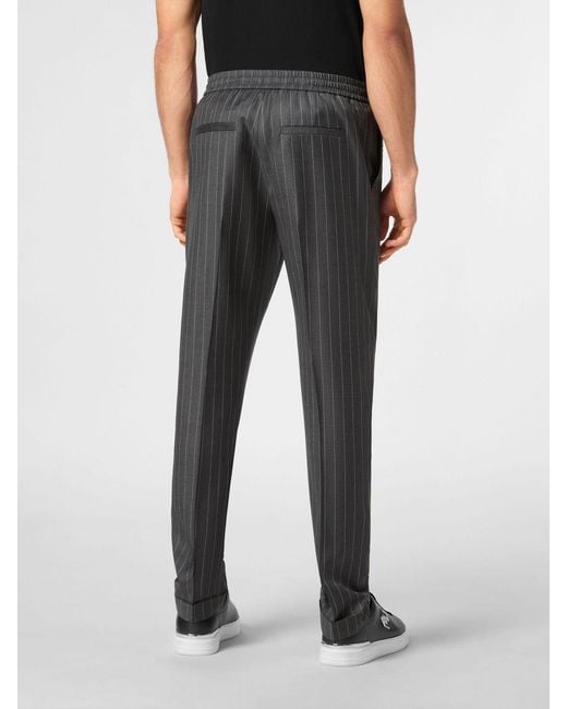 Philipp Plein Gray Slim Fit Drawstring Trousers for men