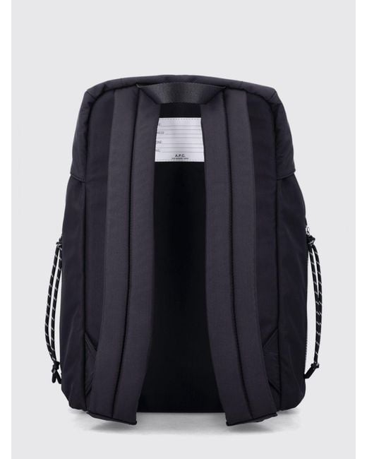 A.P.C. Blue Trek Nylon Backpack With Padded Straps And Flap Closure for men