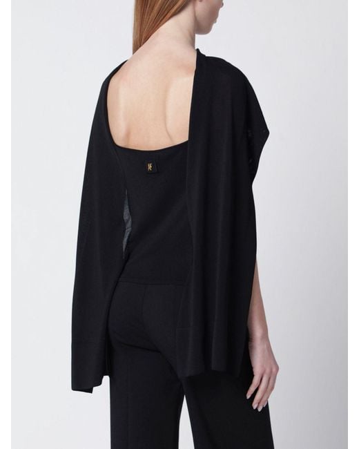 Alberta Ferretti Blue Viscose Top With Panel