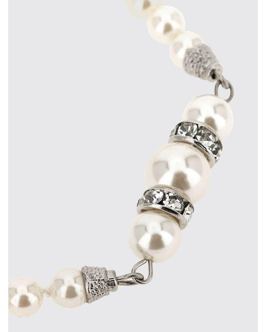 Alessandra Rich White And Crystal Necklace