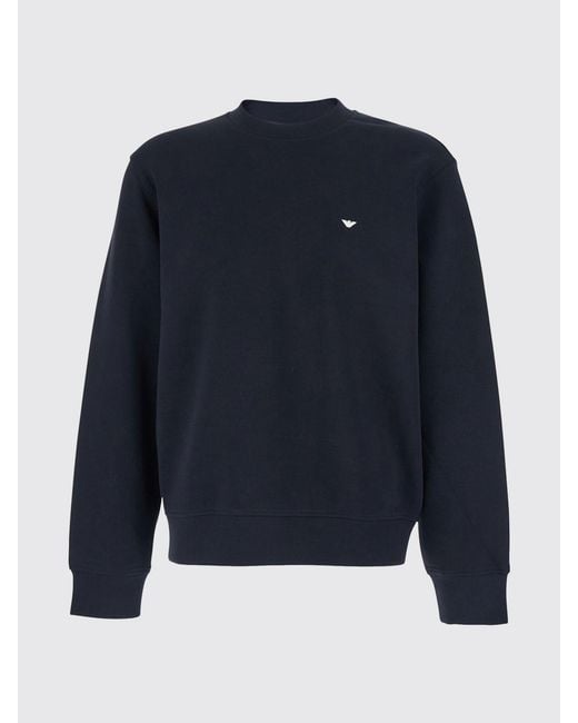 Emporio Armani Blue Logo Crewneck Sweatshirt for men