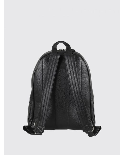 Orciani Black Micron Deep Hammered Leather Backpack for men