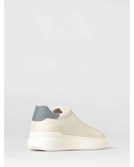 Hogan White H580 Hammered Leather Sneakers for men