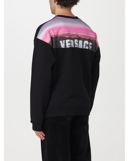 Versace Black Cotton Sweatshirt for men
