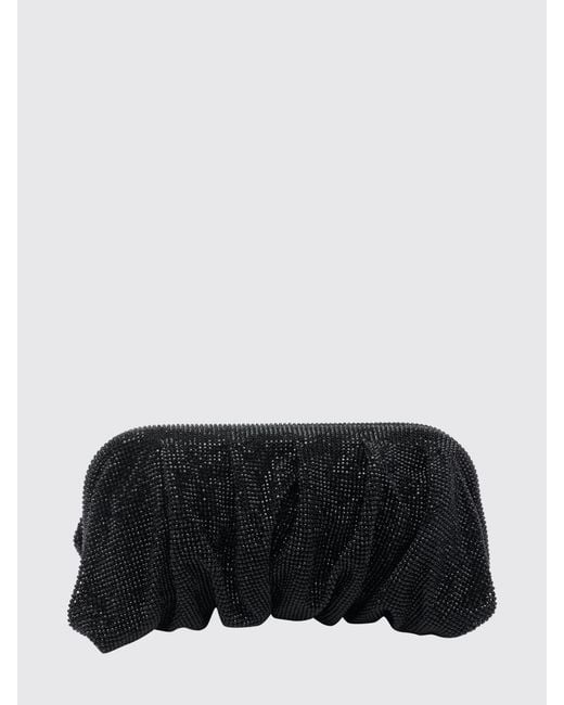 Benedetta Bruzziches Black Venus La Grande Draped Crystal Mesh Clutch