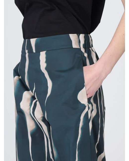 Liviana Conti Blue Cesira Printed Poplin Trousers