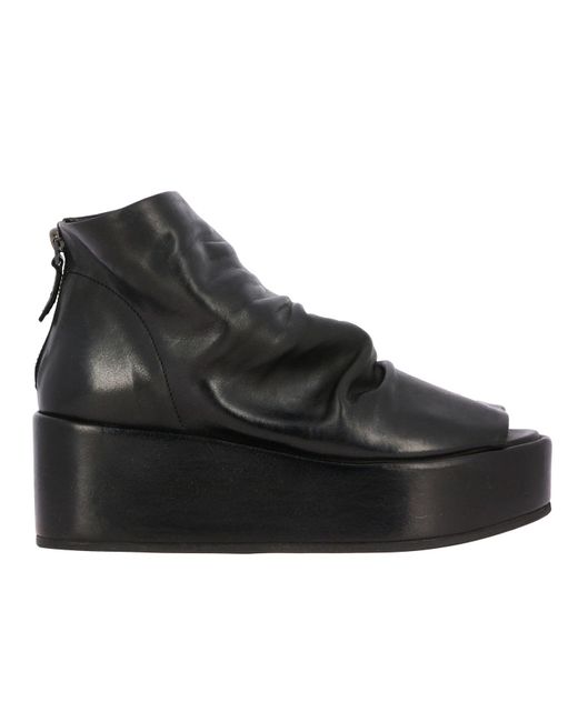Marsèll Black Ridritta Ankle Boot In Draped Leather