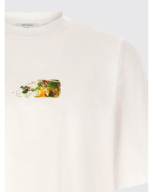 Off-White c/o Virgil Abloh White Cotton T-Shirt With Arrow Logo Print On The Back for men