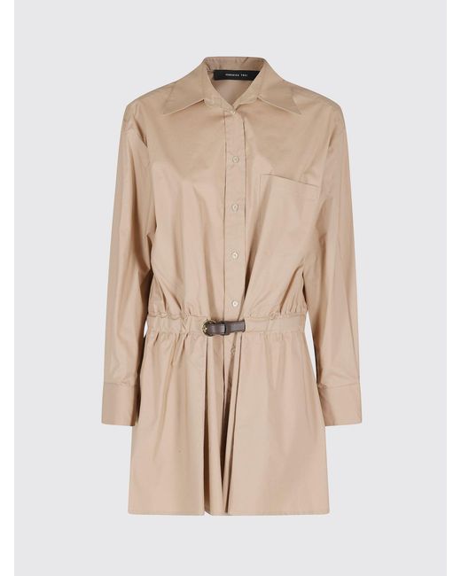 FEDERICA TOSI Natural Cotton Poplin Chemisier Dress