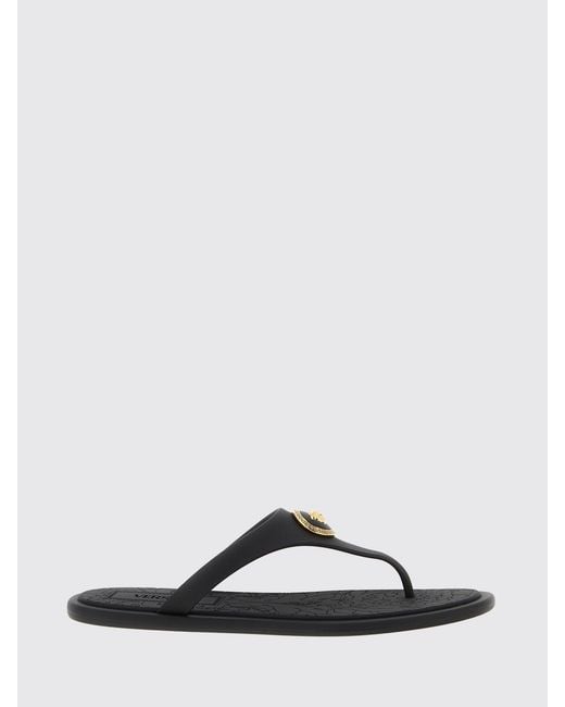 Versace Black La Medusa Rubber Flip Flops