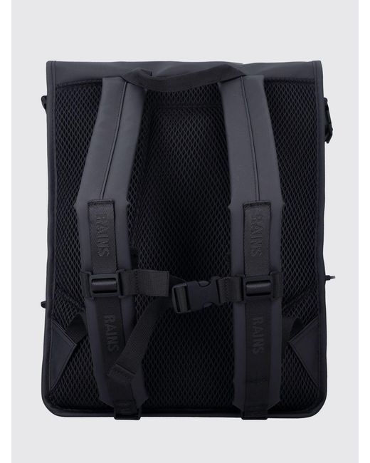 Rains Black Trail Mountaineer Rolltop Polyester Backpack for men