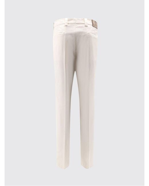 Brunello Cucinelli Natural Stretch Cotton Chino Trousers for men