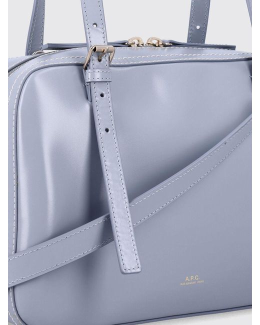 A.P.C. Blue Virginie Smooth Leather Handbag With Adjustable Strap